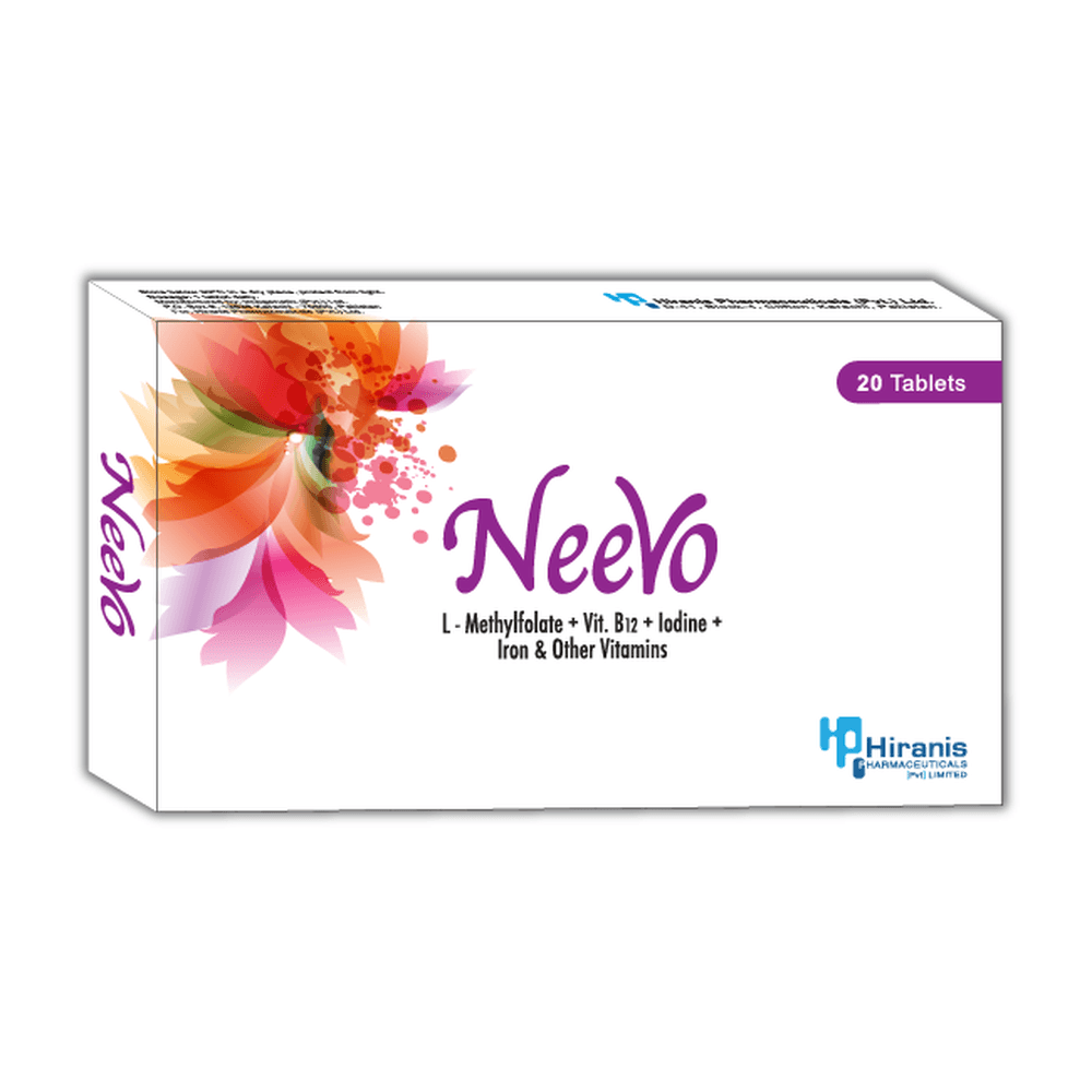 Neevo Tablet 1000mcg/500mcg/220mcg/9mg/1.4mg/1.4mg/18mg/25mg/85mg/30IU